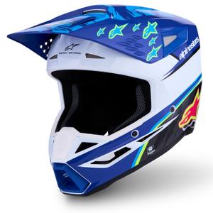 Alpinestars S-M3 Falcon kindermotocrosshelm blauw-wit-zwart