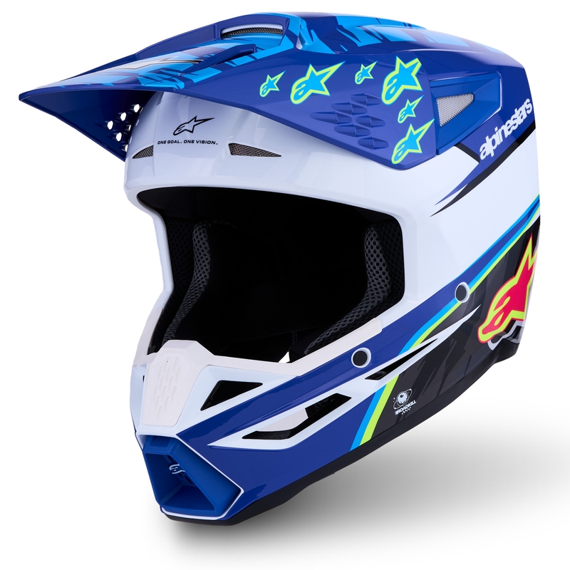 Alpinestars S-M3 Falcon kindermotocrosshelm blauw-wit-zwart