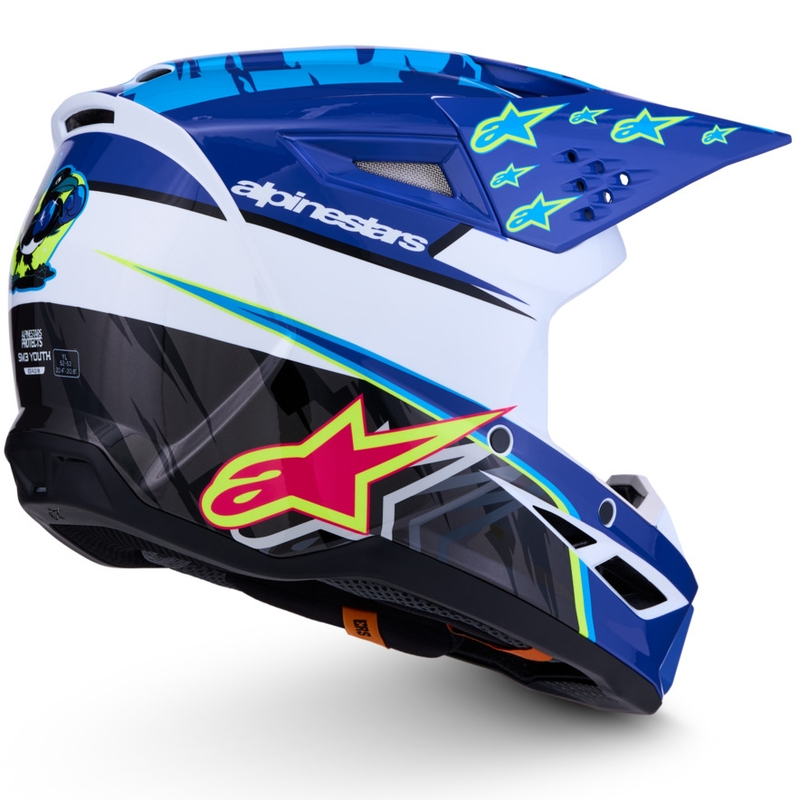 Alpinestars S-M3 Falcon kindermotocrosshelm blauw-wit-zwart