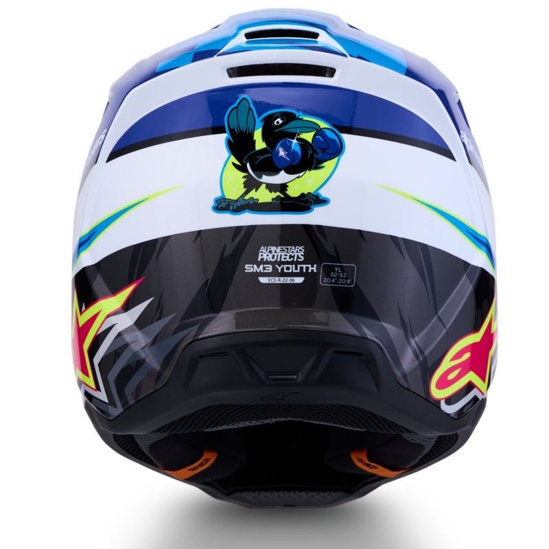 Alpinestars S-M3 Falcon kindermotocrosshelm blauw-wit-zwart