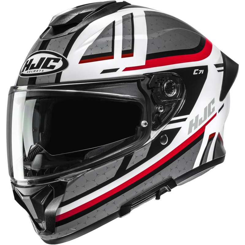 HJC C71 Novah MC1 integraalhelm voor motorfietsen, grijs-wit-rood