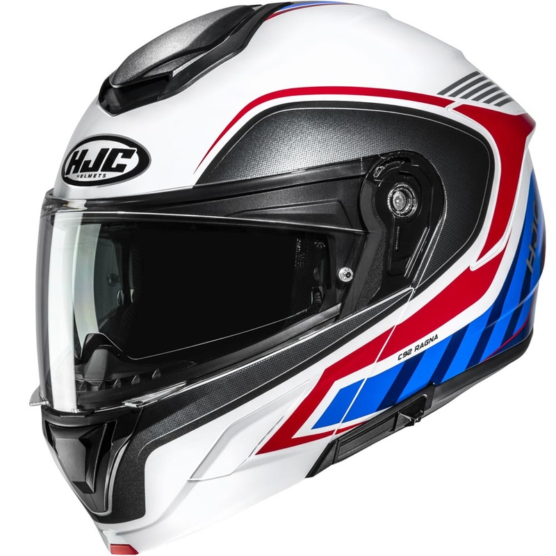 Opklapbare motorhelm HJC C92 Ragna MC21 wit-rood-blauw