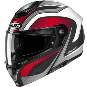 Opklapbare motorhelm HJC C92 Sirius MC1 zwart-wit-zilver-rood