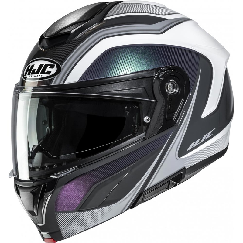 Opklapbare motorhelm HJC C92 Sirius MC10 in zwart-wit