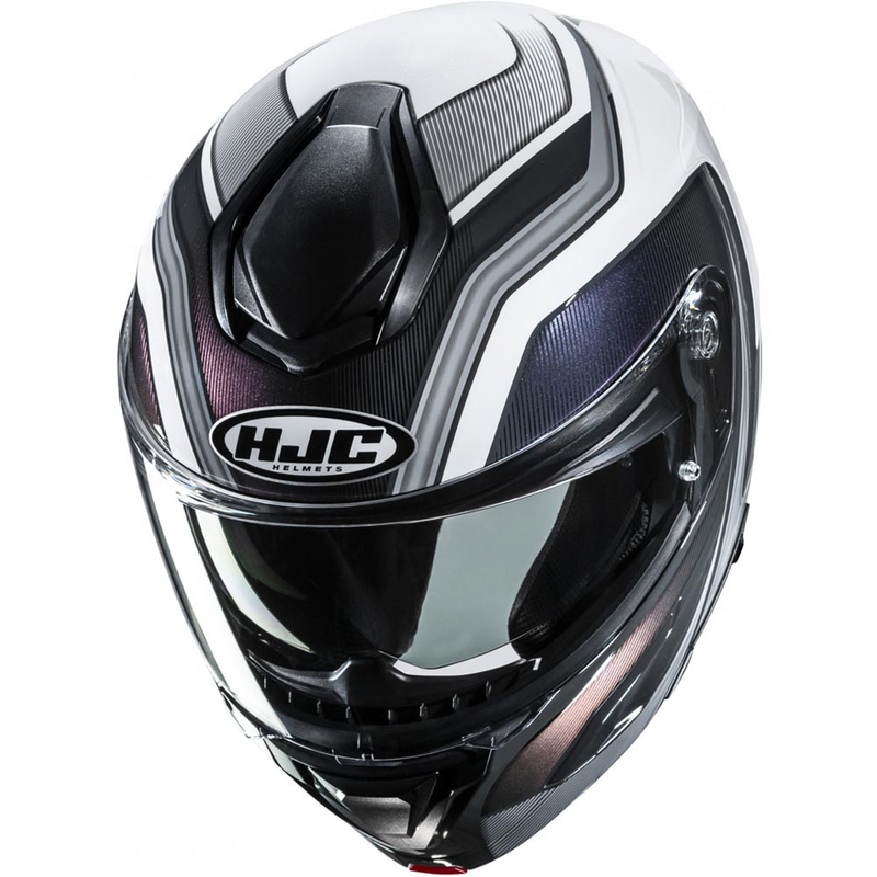 Opklapbare motorhelm HJC C92 Sirius MC10 in zwart-wit