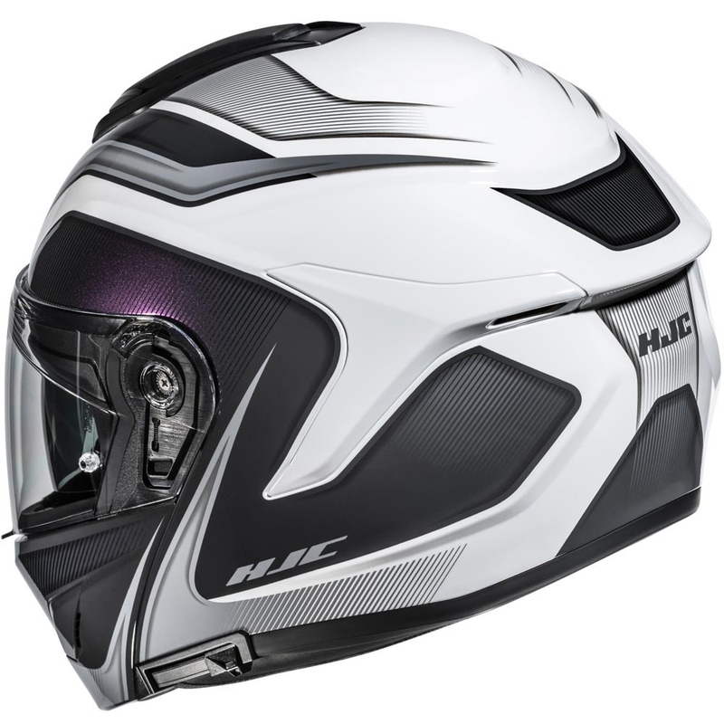 Opklapbare motorhelm HJC C92 Sirius MC10 in zwart-wit