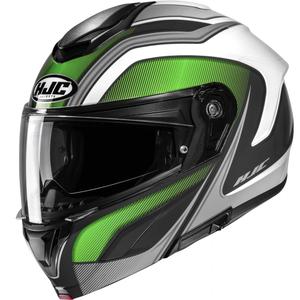 Opklapbare motorhelm HJC C92 Sirius MC4 zwart-wit-zilver-groen