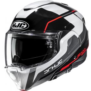Opklapbare motorhelm HJC F100 Astra MC1 zwart-wit-rood-grijs