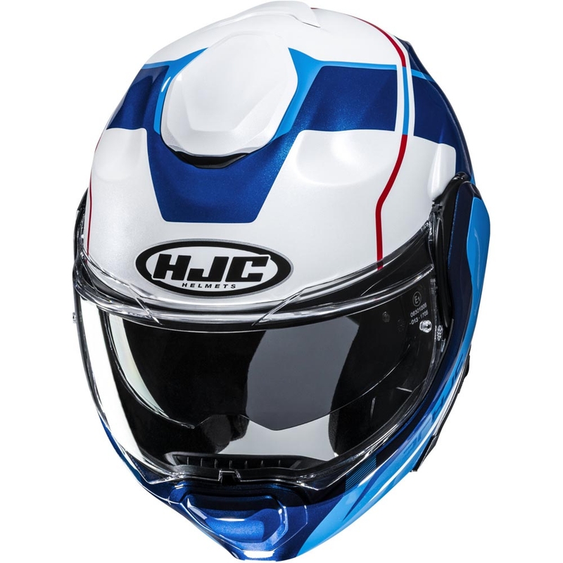 Opklapbare motorhelm HJC F100 Astra MC21 wit-blauw-rood