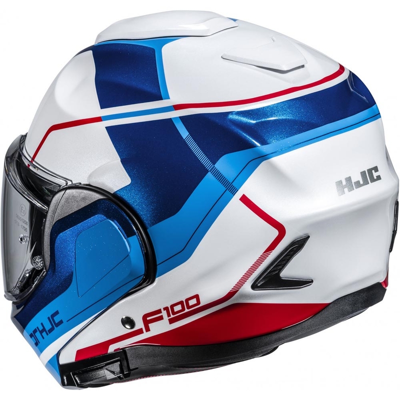 Opklapbare motorhelm HJC F100 Astra MC21 wit-blauw-rood