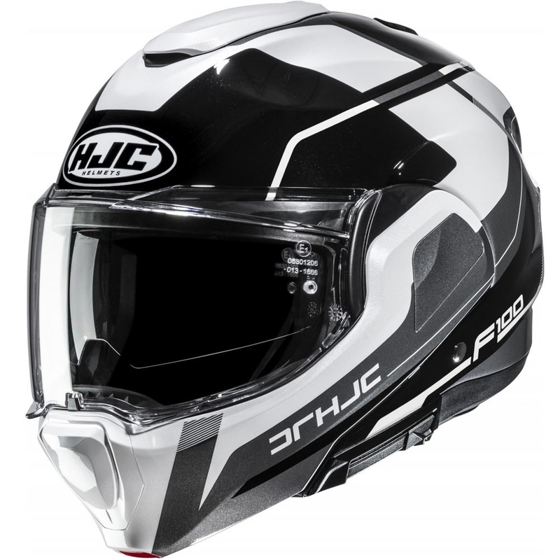 Opklapbare motorhelm HJC F100 Astra MC5 zwart-wit-grijs
