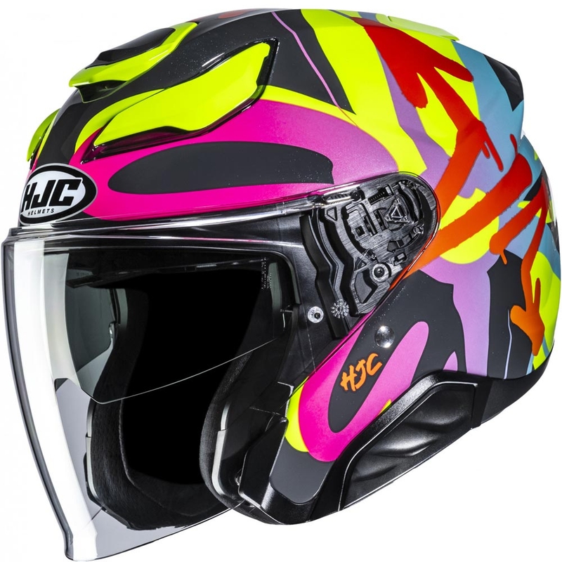 Open motorhelm HJC F31 Sora MC38 in de kleur zwart