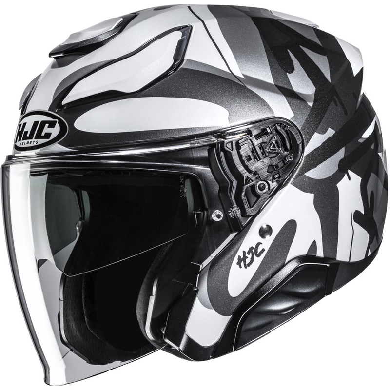 Open motorhelm HJC F31 Sora MC5 zwart-grijs-wit