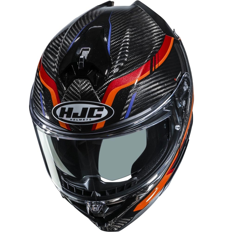 Integraal motorhelm HJC F72 Carbon Kairo MC8 zwart-oranje-rood-paars