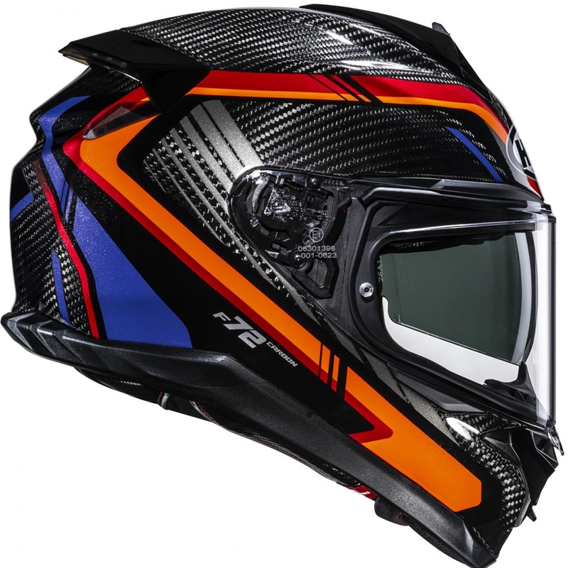Integraal motorhelm HJC F72 Carbon Kairo MC8 zwart-oranje-rood-paars