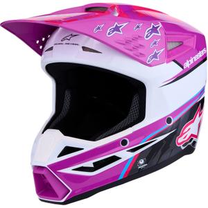 Alpinestars S-M3 Falcon kindermotocrosshelm paars-wit-zwart