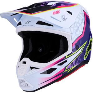 Alpinestars Supertech S-M7 Blaster motorcrosshelm paars-wit