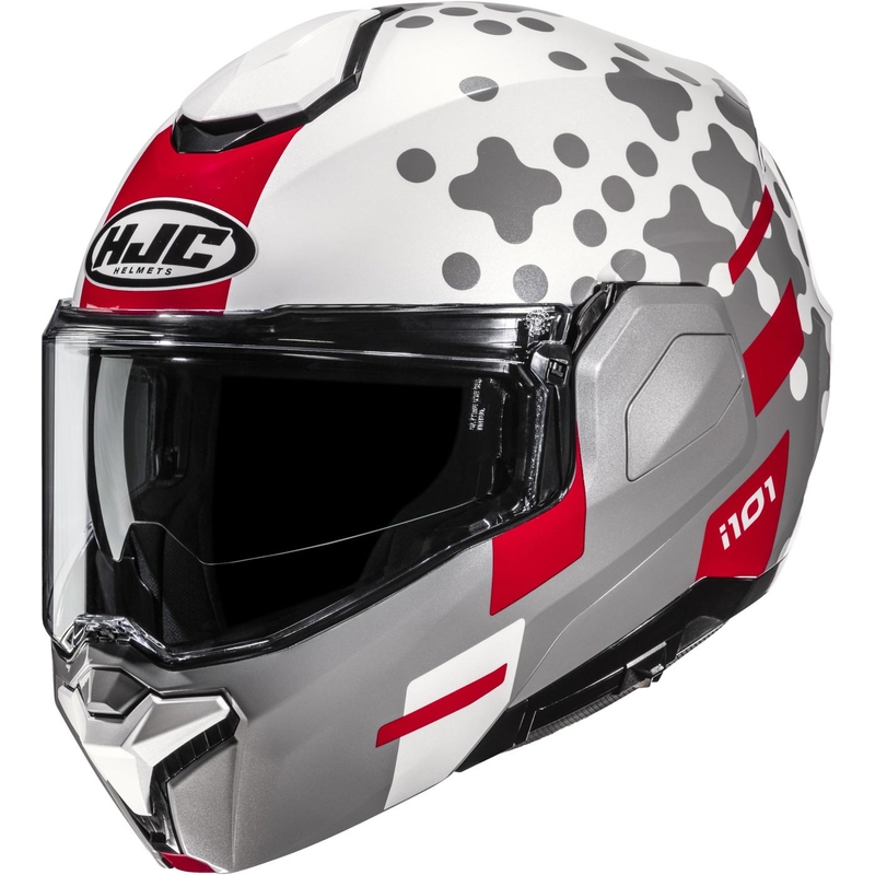 Opklapbare motorhelm HJC i101 Astel MC1 wit-grijs-rood