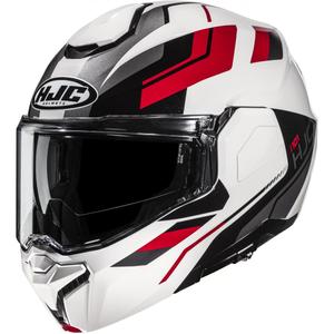 HJC i101 Krone MC1 opklapbare motorhelm wit-zwart-rood