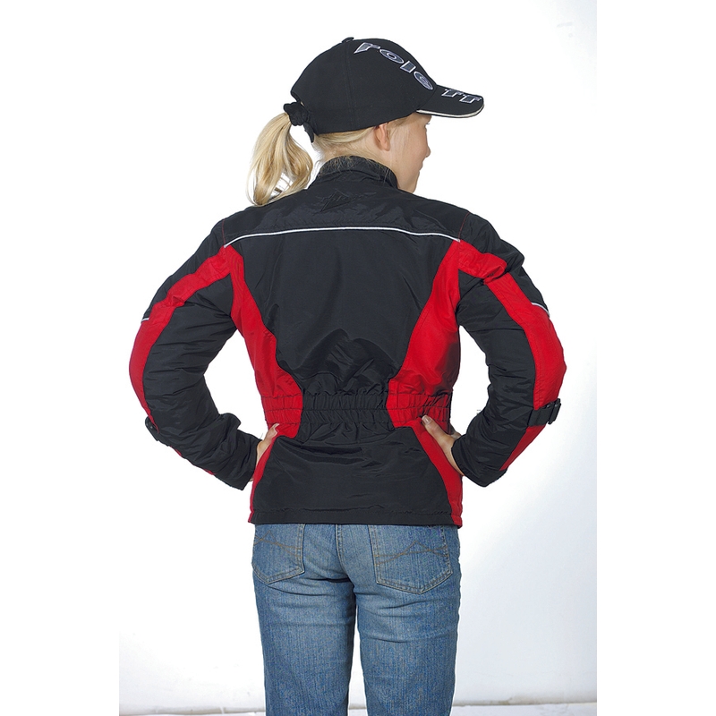 Kindermotorjas Roleff Taslan zwart-rood