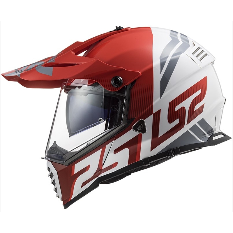 Endurohelm LS2 MX436 Pioneer EVO Evolve wit-grijs-rood