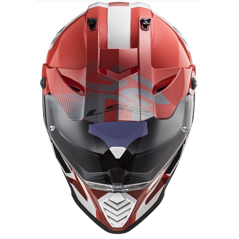 Endurohelm LS2 MX436 Pioneer EVO Evolve wit-grijs-rood