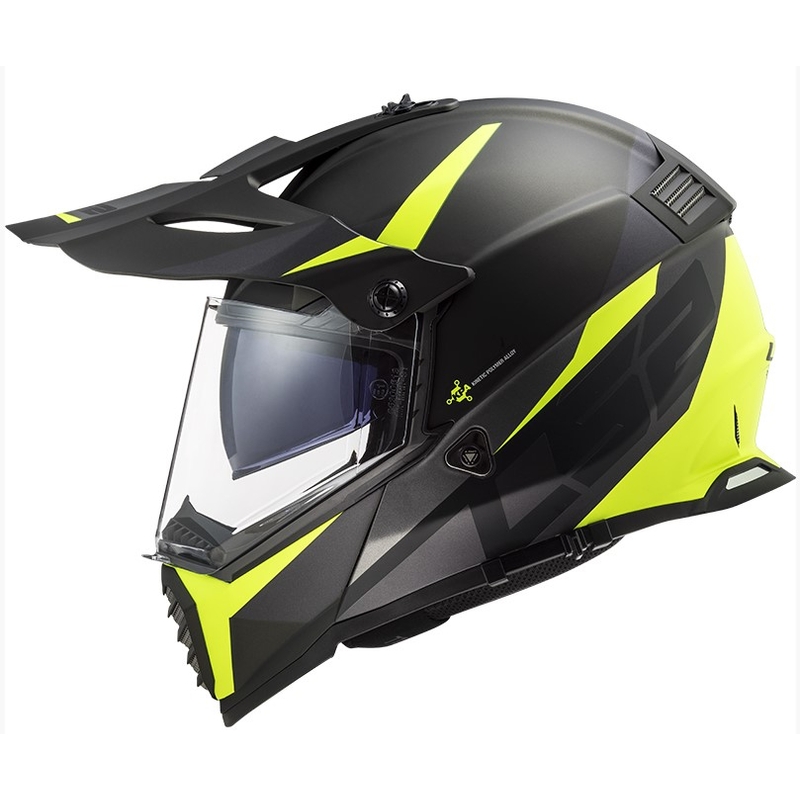 Endurohelm LS2 MX436 Pioneer EVO Router zwart-fluo geel
