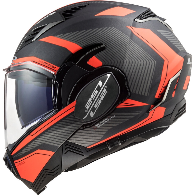 Překlápěcí přilba na motorku LS2 FF900 Valiant II Revo titanovo-fluo oranžová