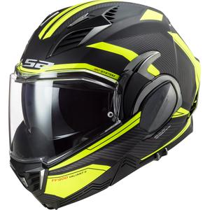 LS2 FF900 Valiant II Revo zwart-fluo geel opklapbare motorhelm