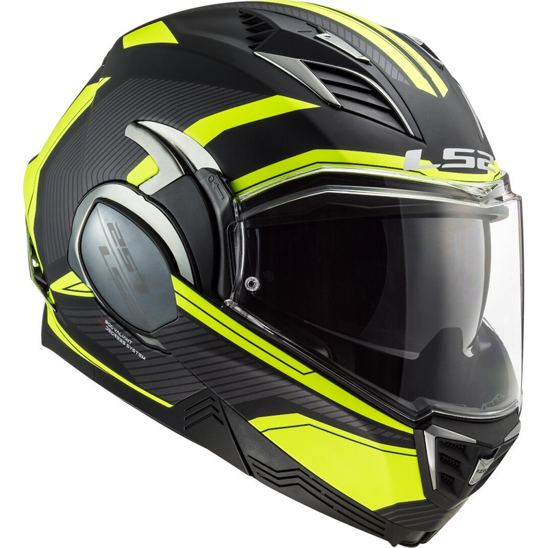 LS2 FF900 Valiant II Revo zwart-fluo geel opklapbare motorhelm