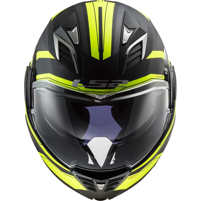 LS2 FF900 Valiant II Revo zwart-fluo geel opklapbare motorhelm