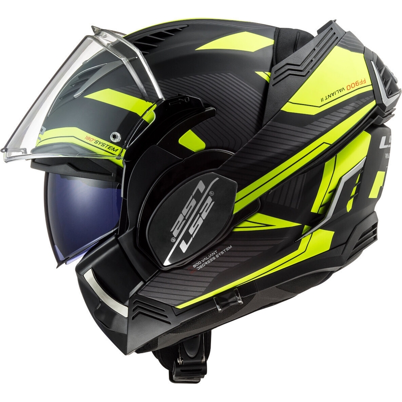 LS2 FF900 Valiant II Revo zwart-fluo geel opklapbare motorhelm