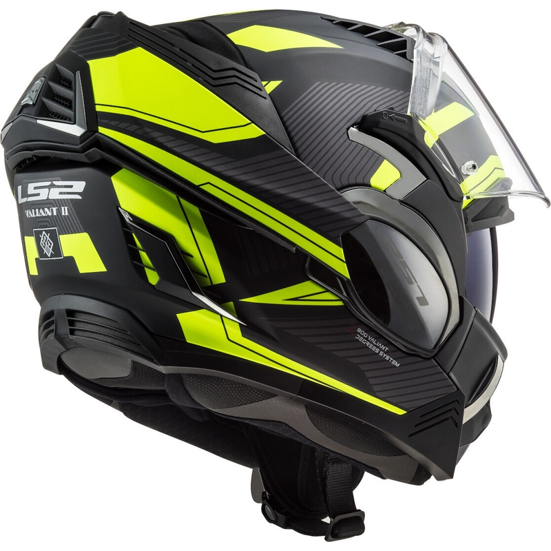 LS2 FF900 Valiant II Revo zwart-fluo geel opklapbare motorhelm