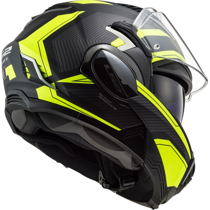 LS2 FF900 Valiant II Revo zwart-fluo geel opklapbare motorhelm