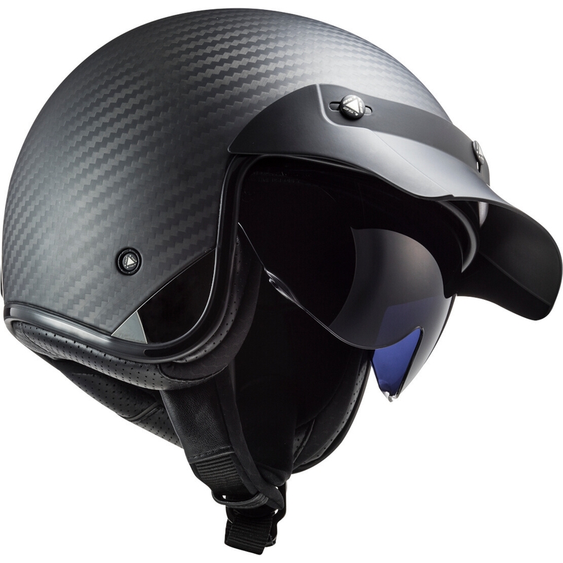 Open motorhelm LS2 OF601 Bob C Carbon