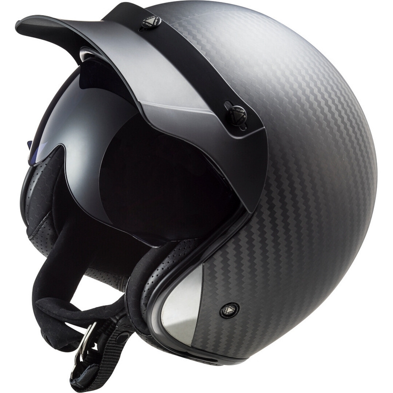 Open motorhelm LS2 OF601 Bob C Carbon