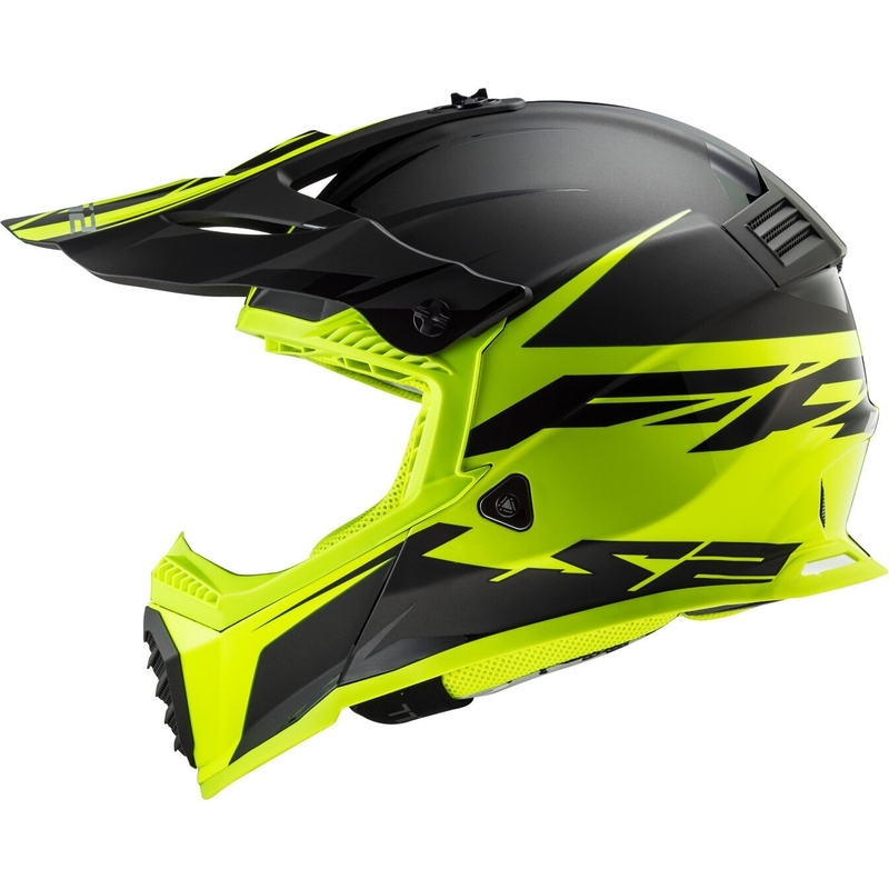Motorcrosshelm LS2 MX437 Fast Evo Roar zwart-fluo geel