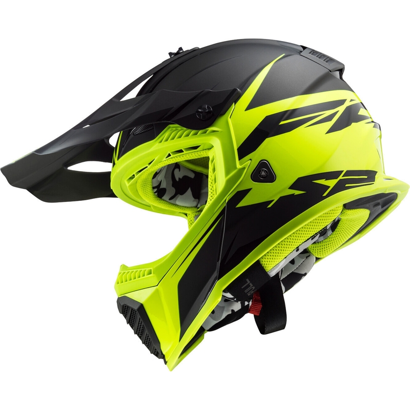 Motorcrosshelm LS2 MX437 Fast Evo Roar zwart-fluo geel