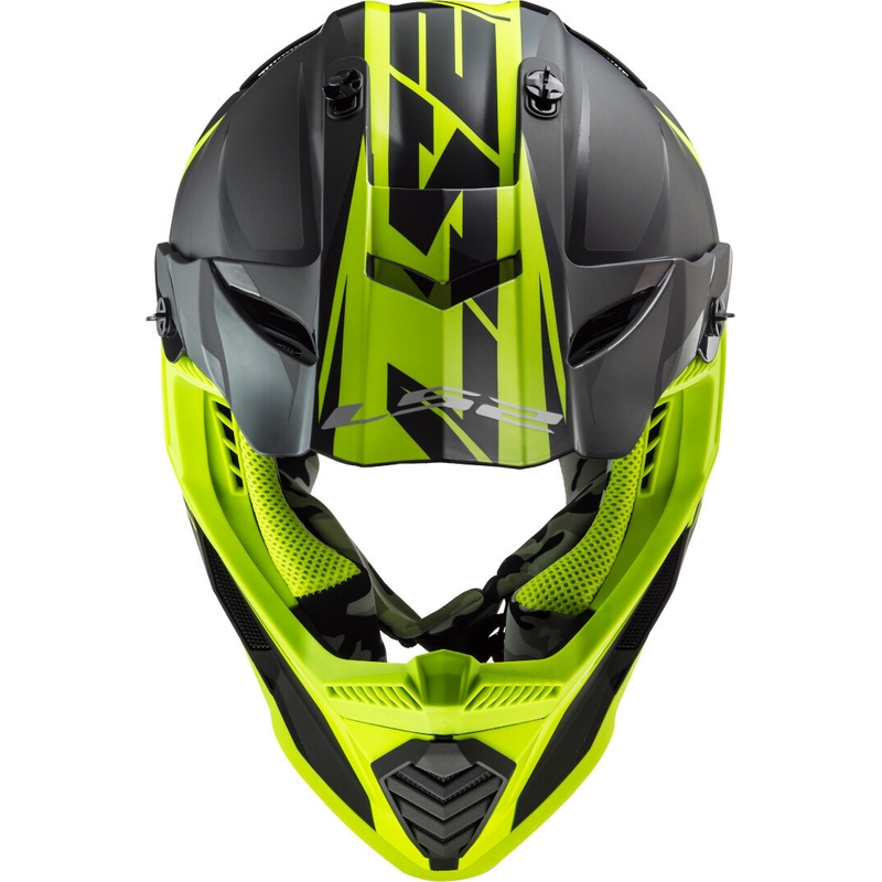 Motorcrosshelm LS2 MX437 Fast Evo Roar zwart-fluo geel