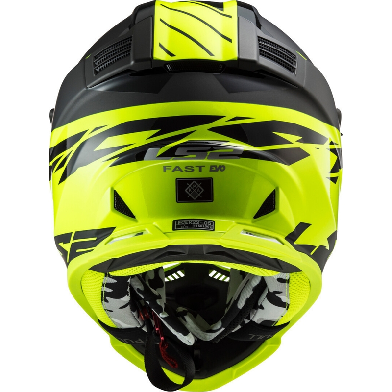 Motorcrosshelm LS2 MX437 Fast Evo Roar zwart-fluo geel