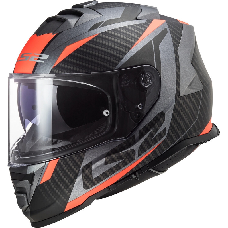 LS2 FF800 Storm Racer integraalhelm titanium-fluor oranje