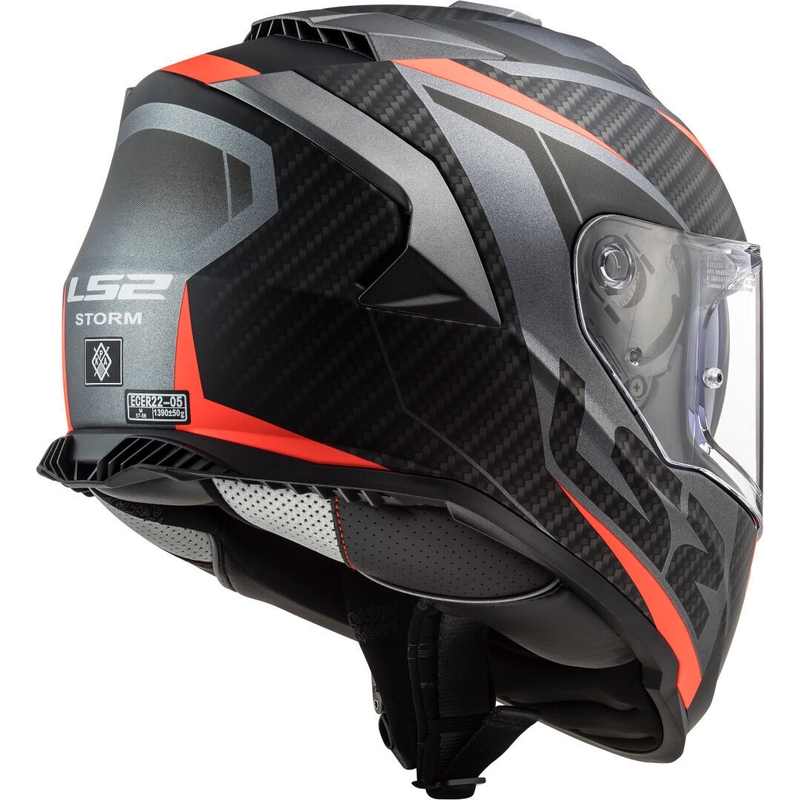 LS2 FF800 Storm Racer integraalhelm titanium-fluor oranje