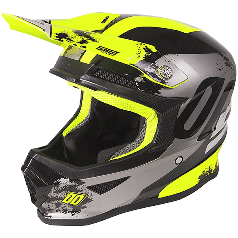 Motokrosová přilba Shot Furious Shadow černo-šedo-fluo žlutá výprodej