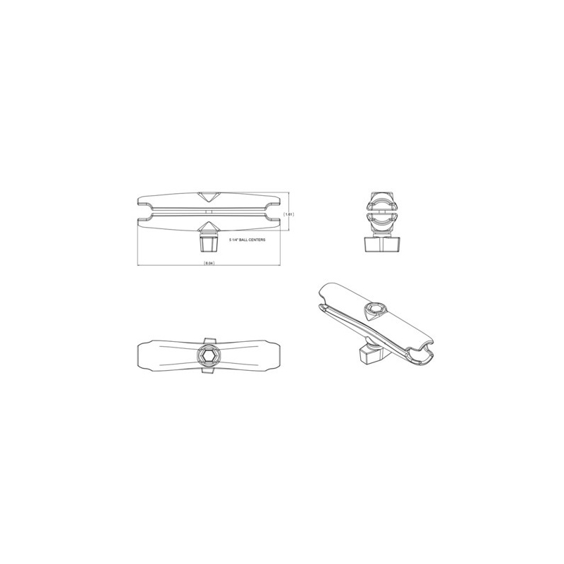 RAM Mounts voor 1" kogelbouten - 152 mm