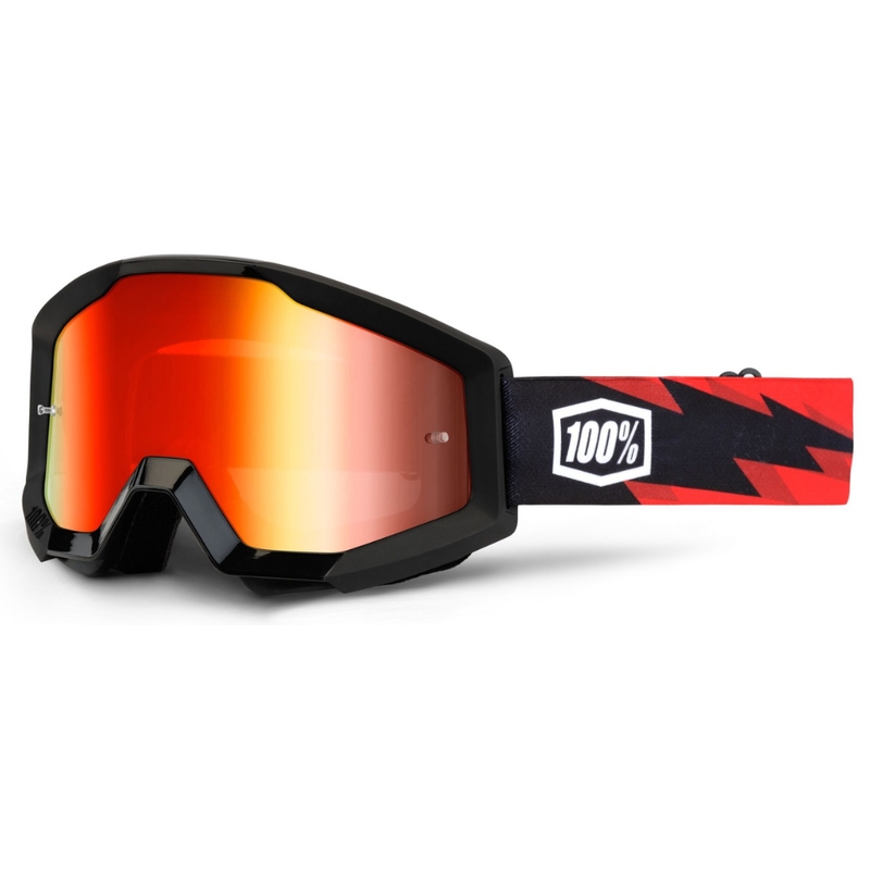 Motokrosové brýle 100% Strata Slash (červené chrom plexi)