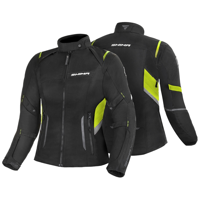 Shima Rush zwart-fluo geel motorjack voor dames uitverkoop