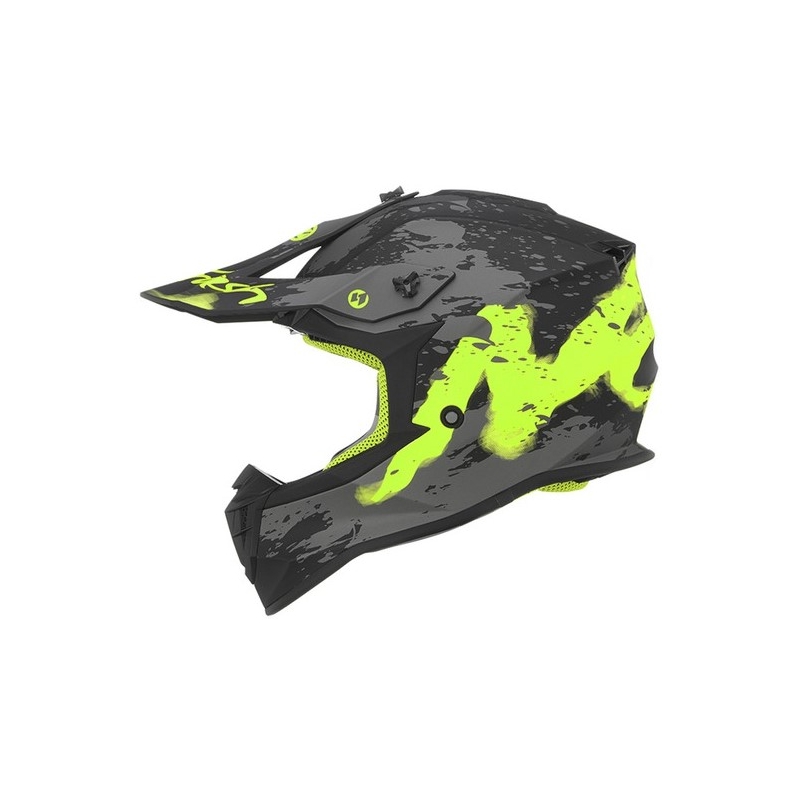 Dětská motokrosová přilba NOX N632K Trash černo-šedo-žlutá výprodej