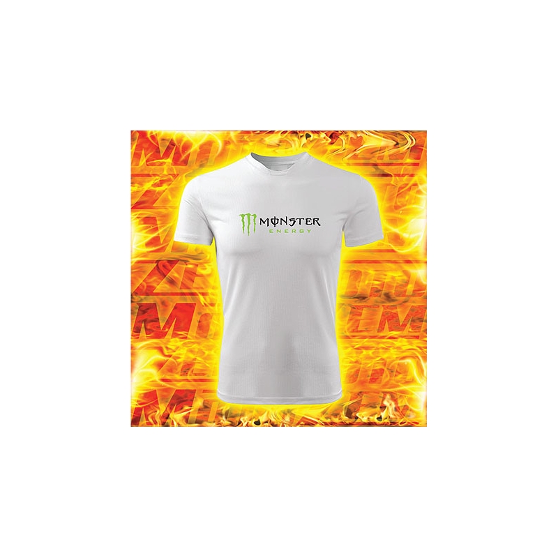 Triko s motivem Monster energy bílé
