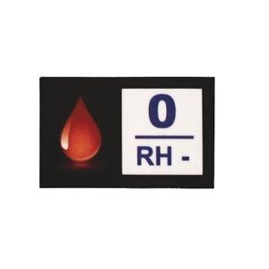 Sticker met bloedgroep 0 RH-