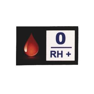 Sticker met bloedgroep 0 RH+